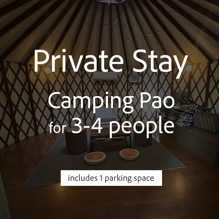 ＜ Early bird discount＞ Private Stay in Camping Pao for 3-4 people (including 1 parking space)