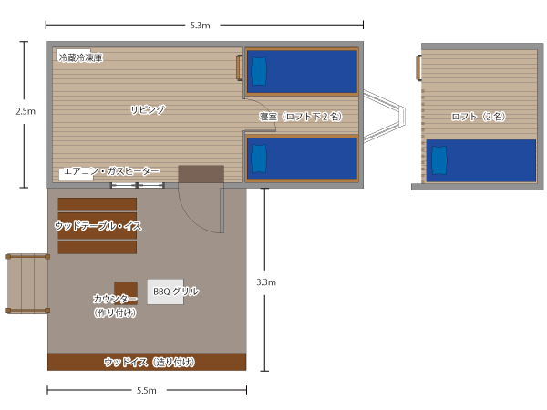＜ Early bird discount＞ Private Stay in Cottage for 4 people (including 1 parking space)